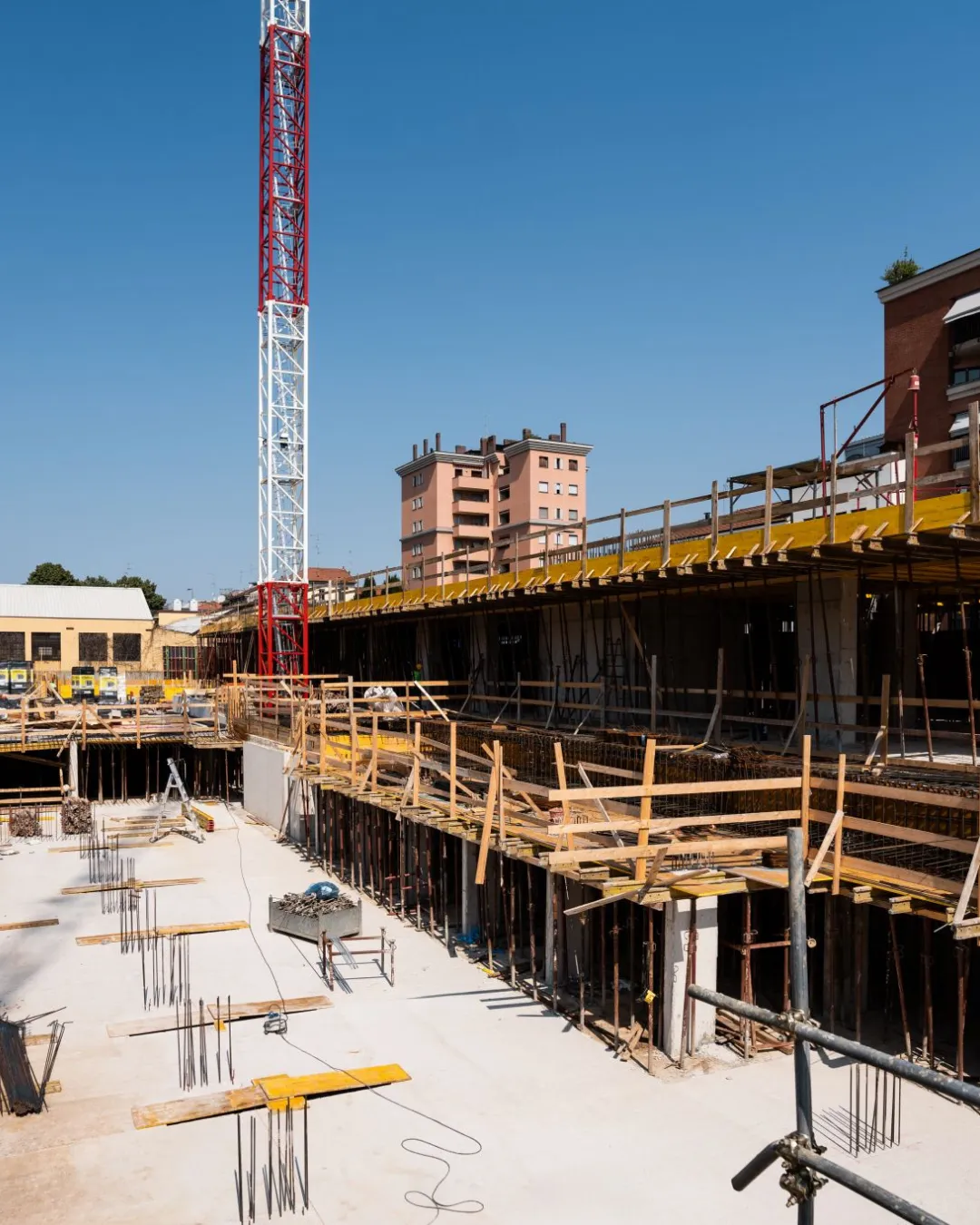 Immagine di cantiere della facciata del progetto Empedocle10